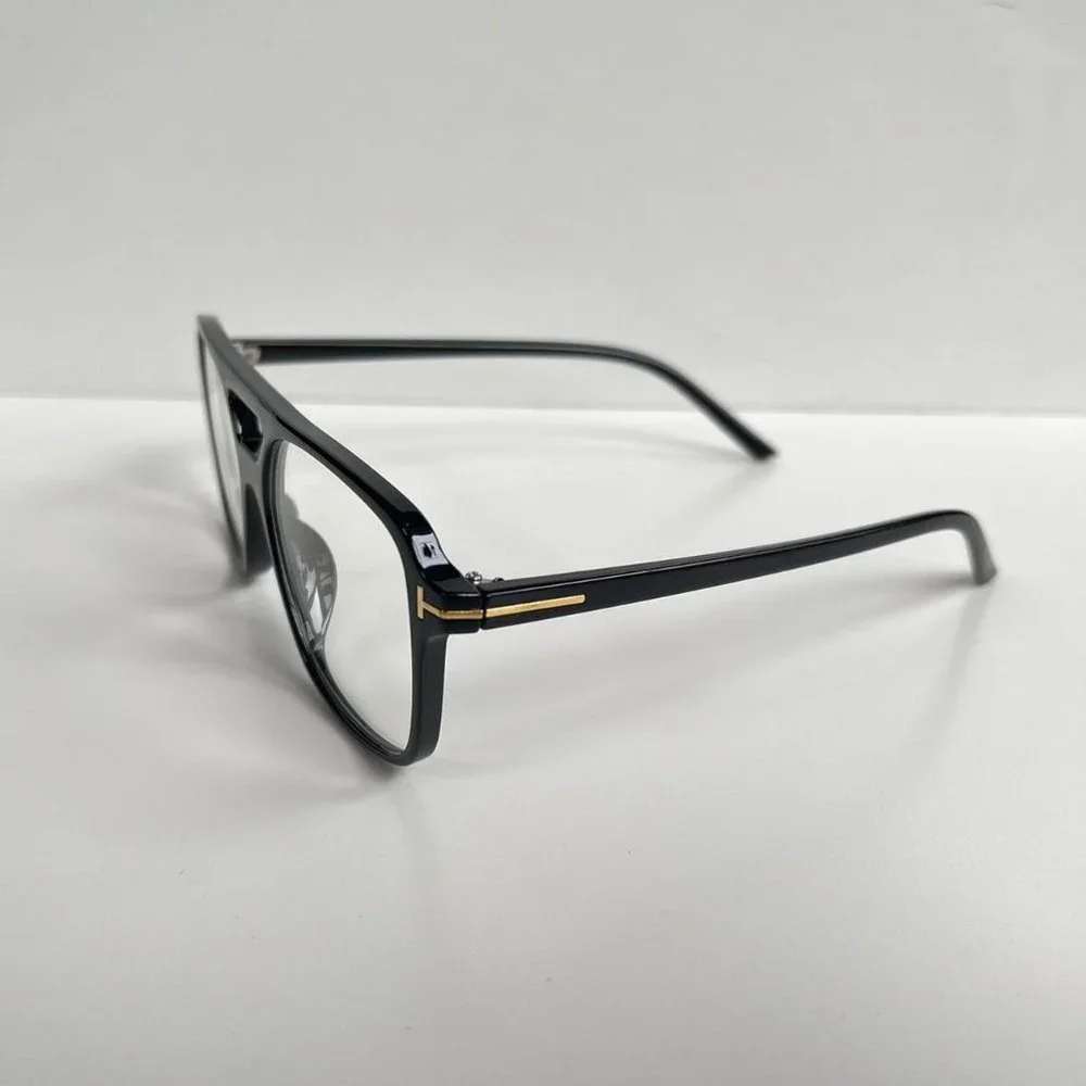 vintage style black rounded square glasses